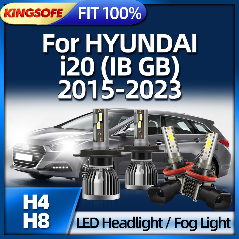 Kingsofe Car LED H4 žiarovka 30000LM H1 FOG LAMP pre HYUNDAI I20 IB GB 2015 2016 2017 2018 2019 2020 2021 2022 2023