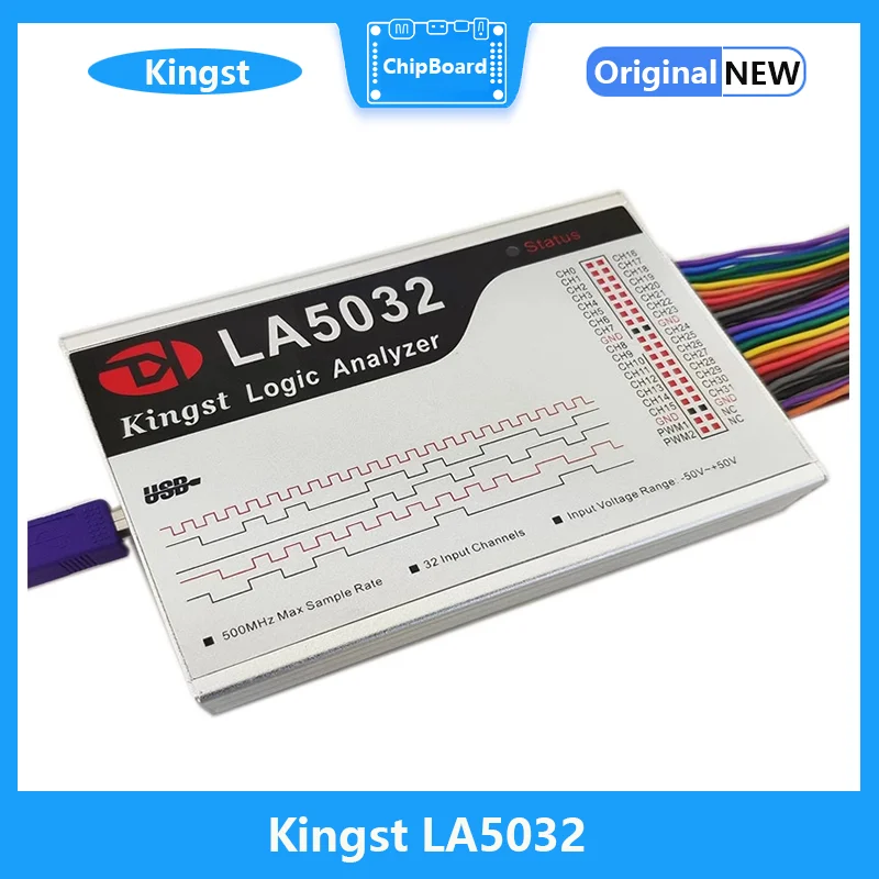 Kingst LA5032 USB Logic Analyzer 500 m maximálna vzorkovacia frekvencia, 32 kanálov, vzorky 10B, MCU, ARM, FPGA Debug Tool, anglický softvér