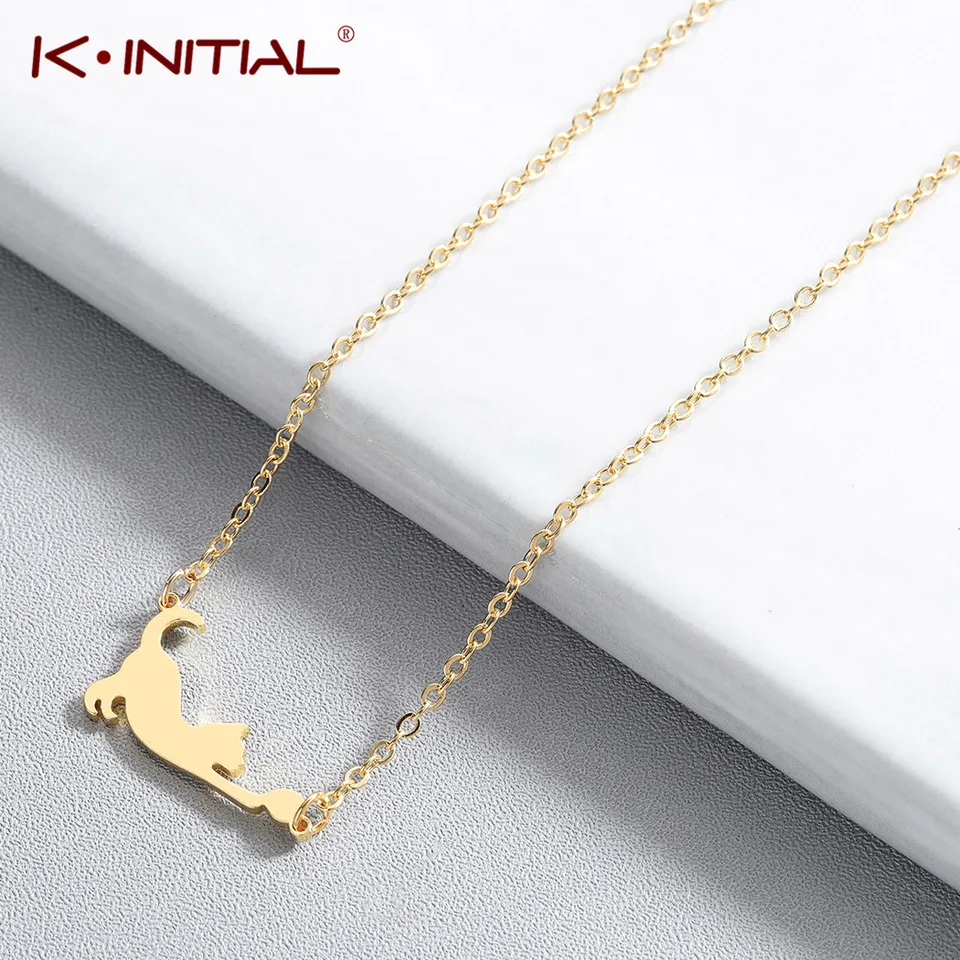Kinitial z nehrdzavejúcej ocele Cat Cat Pendant pre dám