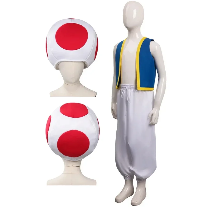 Kinopio Toad Cosplay Hat Kids Boys Game Game Bros 2 Fantasia Outfits Kids Halloween Carnival Party Obliekanie pre maskovanie m