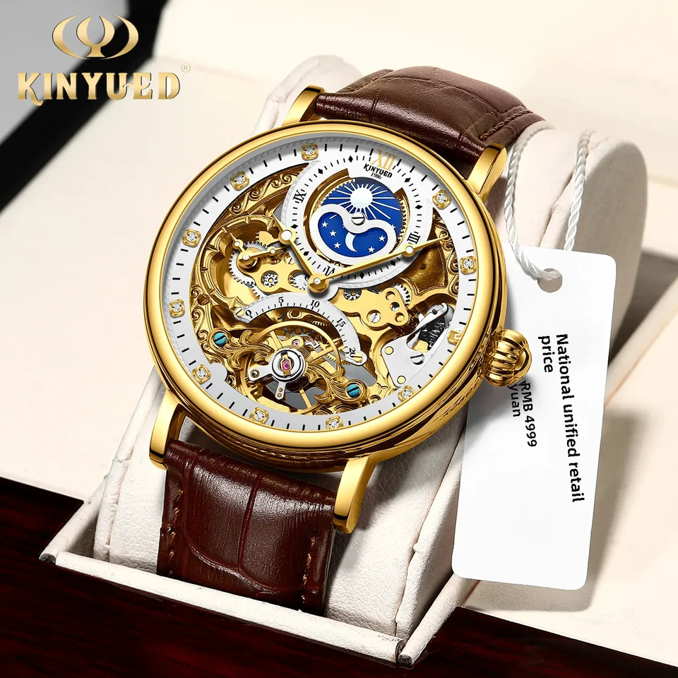 Kinyued Fashion Dutlow Men's Watch Automatické mechanické hodinky na náramok