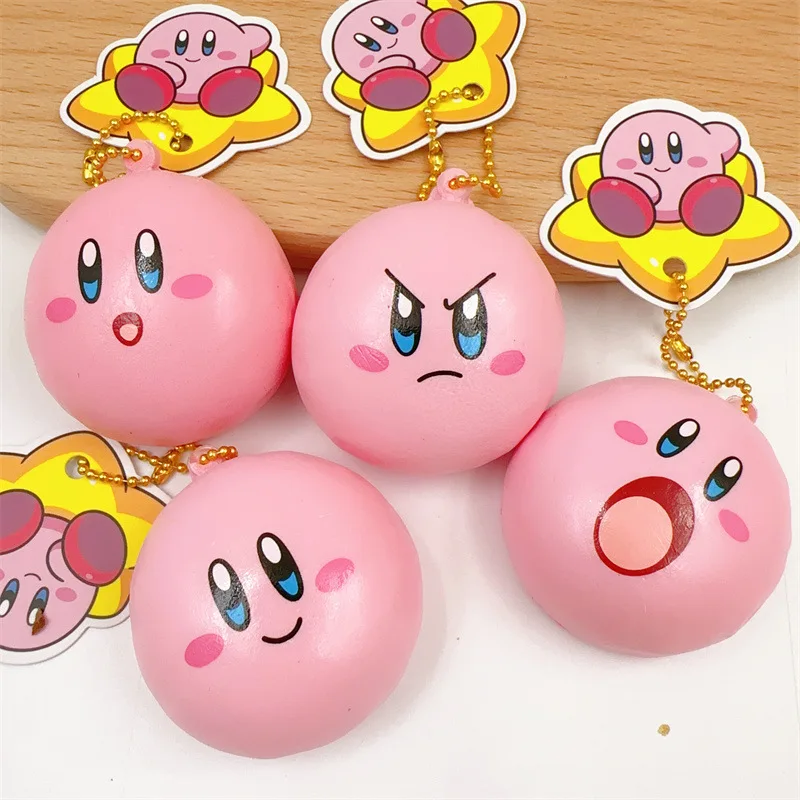 Kirby kľúčový reťazec anime kawaii batoh prívesku roztomilý karikatúra dekompresia mäkká simulácia chlieb