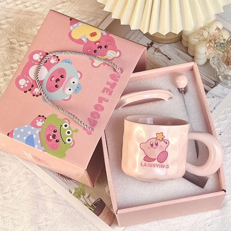 Kirby voda pohár anime darčeková skrinka keramické hrnčeky dievča roztomilé kávu Značka šálky karikatúry mlieko ovsené vločky raňajky hrnčeka dievčenský darček darček