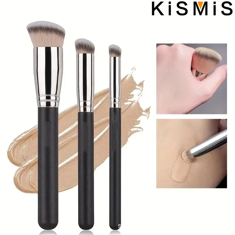 Kismis Black Foundation Make -up Brush Cream Foundation Bufing Makeup Brush Big Foundation Brush Syntetický nástroj na líčenie na vlasy