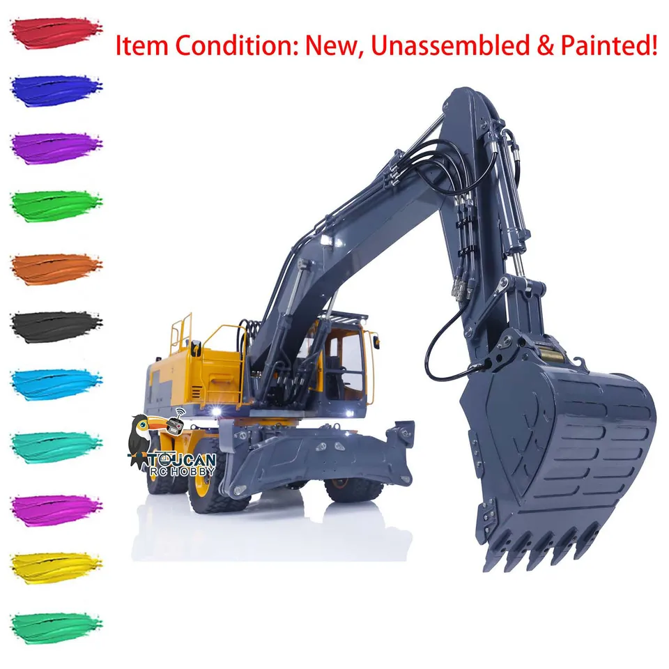 Kit Lesu Et30H rc rýpadlo CNC 1/14 RC Hydraulický kovový kovový kolesový digger diaľkové ovládanie Construction Construction Hračky THZH1184
