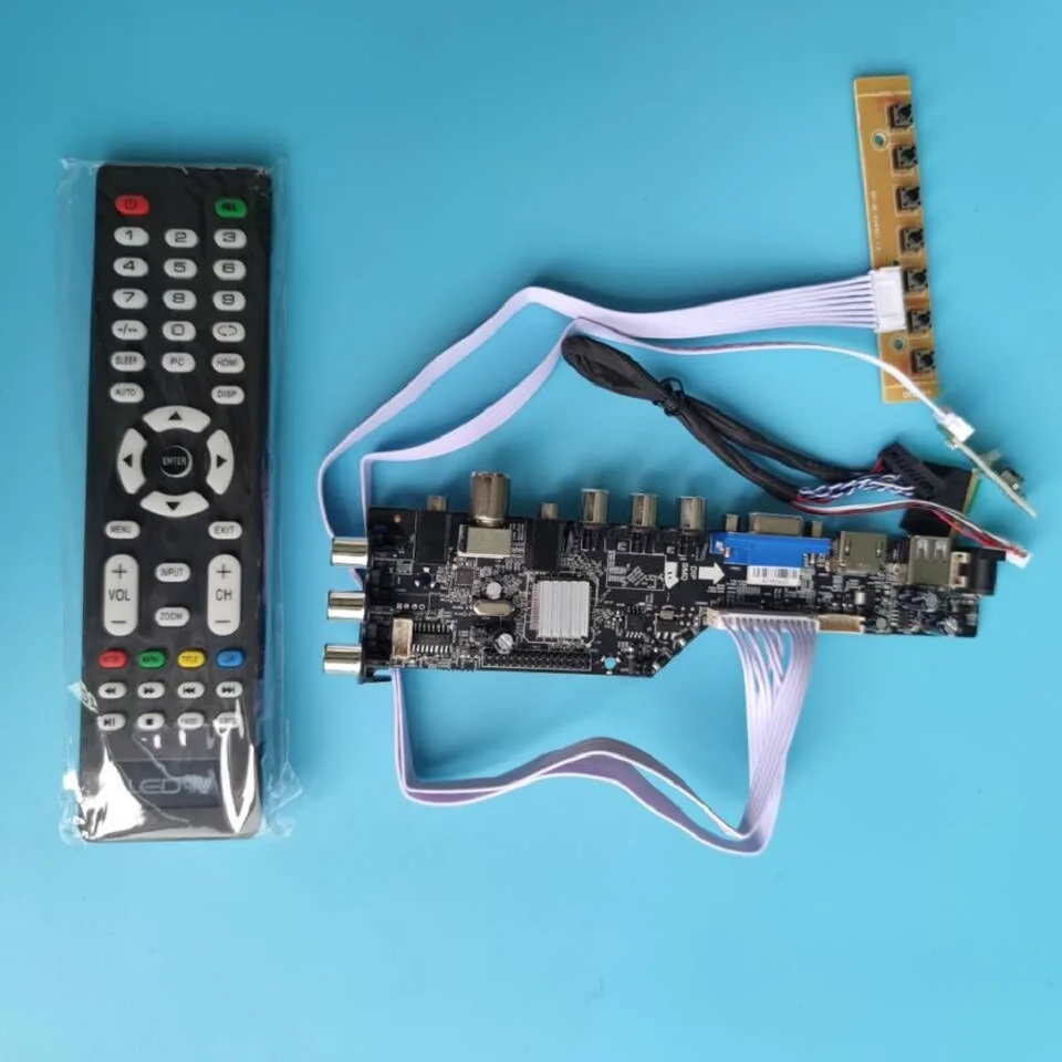 Kit pre HSD101PFW2 1024x600 HDMI-kompatibilný DVB-T DVB-T2 monitor diaľkový ovládač digitálny ovládač LED USB VGA VGA AV TV panel