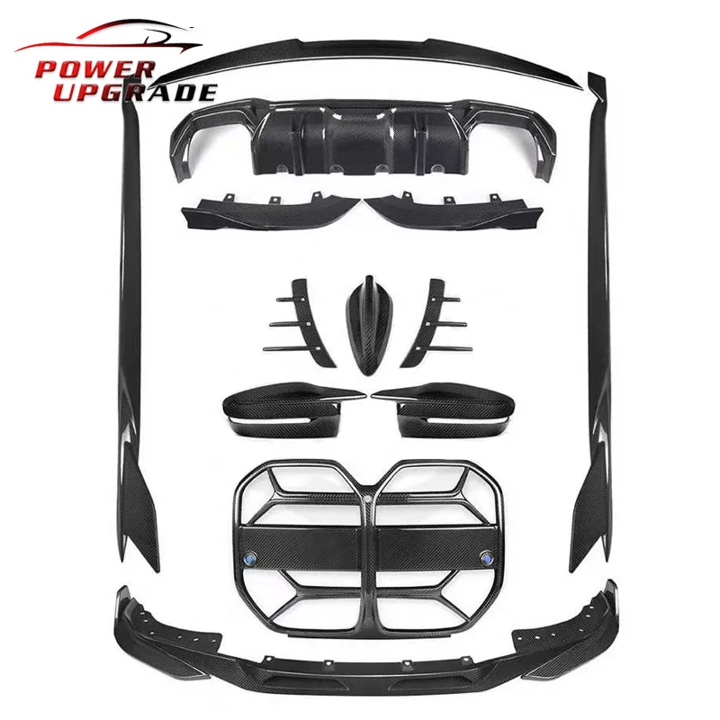 Kit suchý karoséria uhlíkových vlákien Für 4er G22 G23 Coupé 2021-in-predné Lippen Seitiger Rock Heck Difusor Spoiler Frontgrill