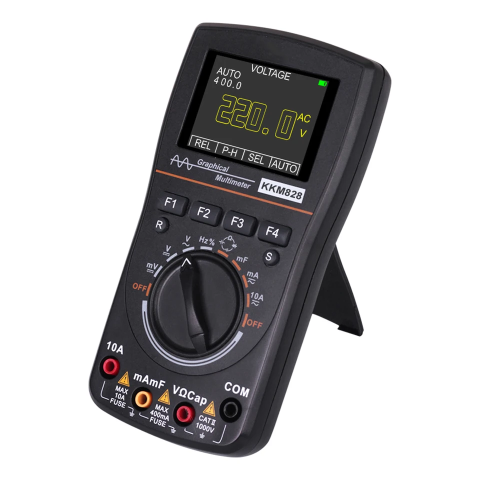 KKM828 inteligentný grafický osciloskop Multimeter 2 v 1 s farebnou obrazovkou 2,4 palca