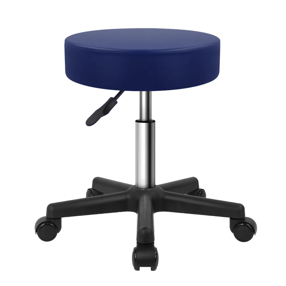 Kktoner Round Rolling Stool PU koža Výška nastaviteľná otočná drafting Work Spa Salon Stoličky stoličky s kolesami