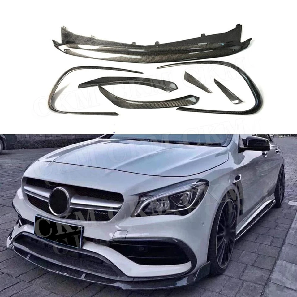 Klapky na uhlíkové vlákno/ABS predné nárazníkové klapky pre klapky pre triedu Mercedes Benz CLA W117 CLA45 AMG 2016-2018 TIM TIM TIM CAP