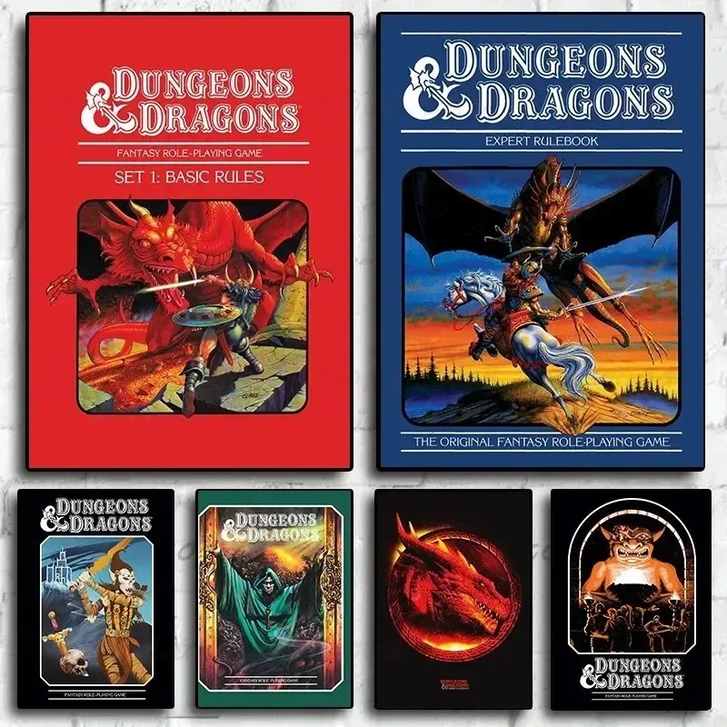 Klasická hra na hranie rolí Canvas Dragon a Dungeon Vintage Canvas Art Vysoko kvalitná tlač Perfect Wall Decorácie pre Living Roo