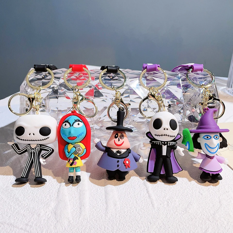 Klasická kreslená figúrka Jack Skallington Keychain Disney Nightmare pred vianočnými keyringmi batohové doplnky