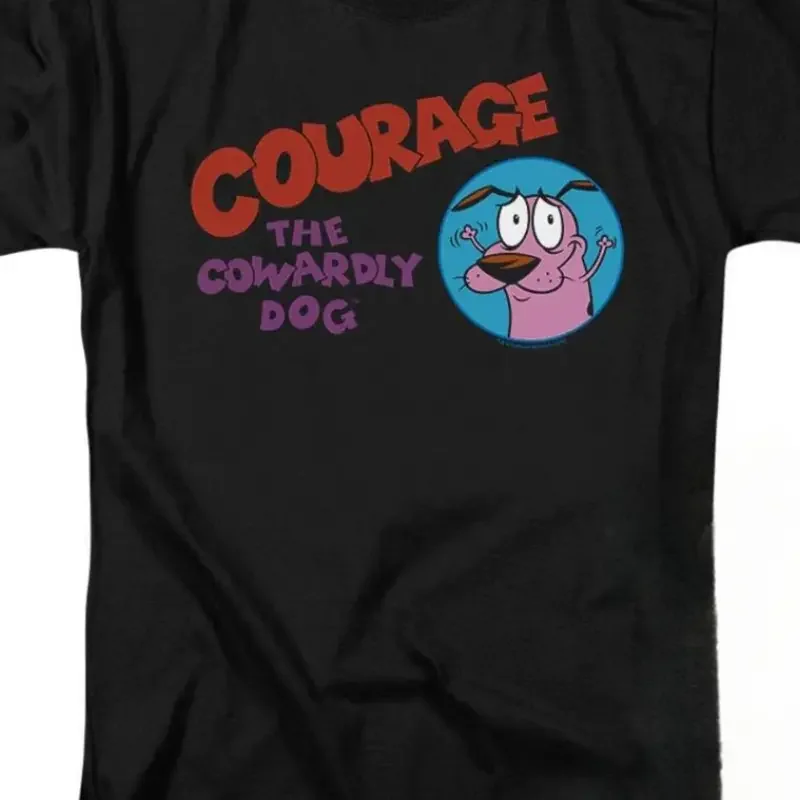 Klasická odvaha Cowardly Dog logo T tričko Grafické tričko Lady módna tlač leto roztomilé 90. roky Ženy s krátkym rukávom ženské tričko