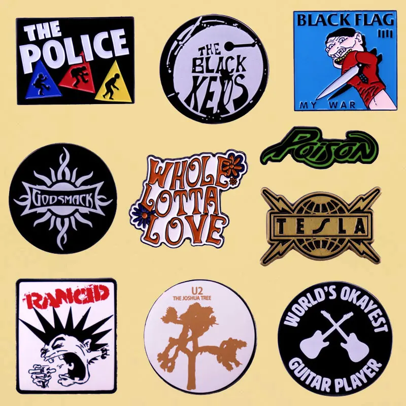 Klasická popová hudba Punk rock Band logo odznak karikatúry kovové doplnky sako bunda batoh dekoratu milenci hudby Fanúšikovia darček
