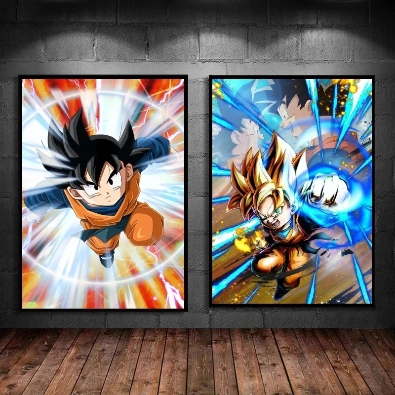 Klasické anime plátno výtlačky Dragon Ball Goku Plagáty Obrázok Domáca nástenná dekorácia Kid Action Figures Plagáty pre nástenné maľovanie