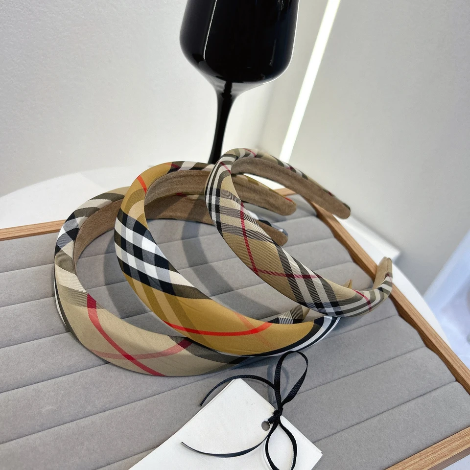 Klasické elegantné dvojvrstvové kórejské štýl pruhované kockované vlasové doplnky pre ženy pre ženy