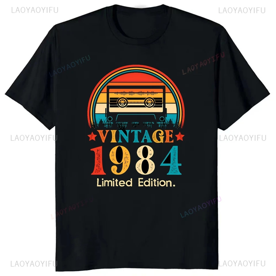 Klasické pánske košele v štýle vintage, nostalgia 1981-1985 Mládež nikdy nevráti pocity pásky, pánske narodeninové darčekové ležérne tričko