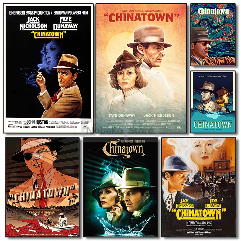 Klasické vinobranie filmy Chinatown plagát napätie Film starý film výtlačky plátno maľba nástenné umelecké obrázky izba domáca dekorácia