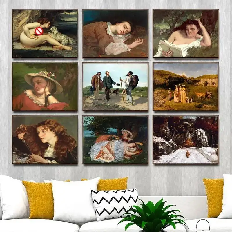Klasické vinobranie francúzske nástenné umenie Gustave Courbet Olej olejoľby