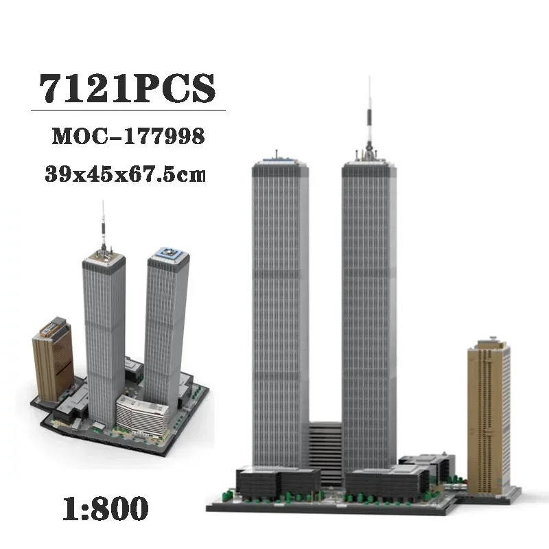 Klasické vlastné stavebné bloky MOC-177998 veľká architektúra WTC Stitching Model 7121pcs Puzzle Birthday Vianočné hračky Darčeky