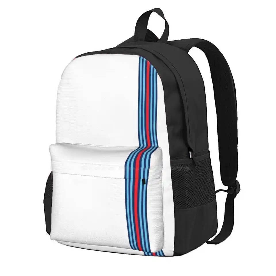 Klasické závodné pruhy horúci predaj Schoolbag batohové módne tašky Racing Stripe Martini Vintage Williams Lemans Classic Cars