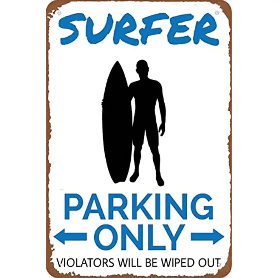 Klasický cínový znak surfer parkovacia značka surfer darček darček pre Surfer Wave Rider Sign Surfing znamenie surfov kov kovový plážový dom dekor
