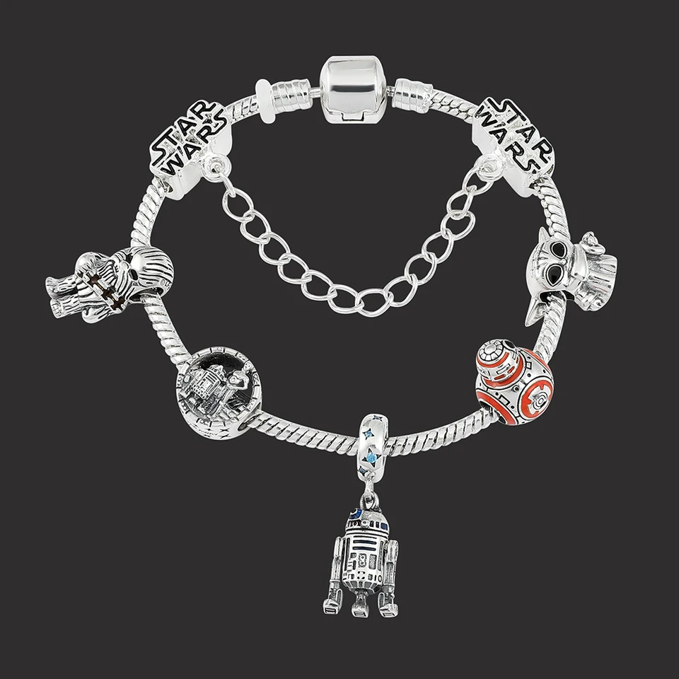Klasický film Star War Náramok Spaceship Darth Vader Death Star Yoda BB8 Pendant náramok