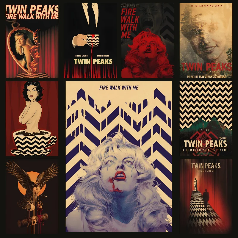 Klasický film Twin Peaks Kraft Paper Plagát Self-pasívne umenie vodotesná papierová nálepka kaviareň kaviareň bar