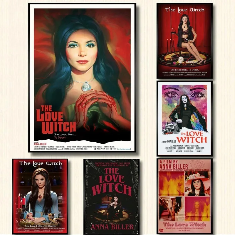 Klasický horor romantický film The Love Witch Retro Anna Biller Cult Film plagát Wall Art Pictures Canvas maľba domov dekor