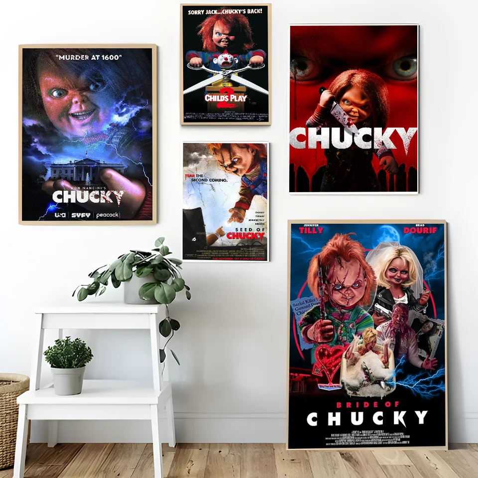 Klasický hororový film Chucky Child's Play Classic Movie Plagáty nepremokavé papierové nálepka kaviareň Bar dekorácie umenia nástenné nálepky