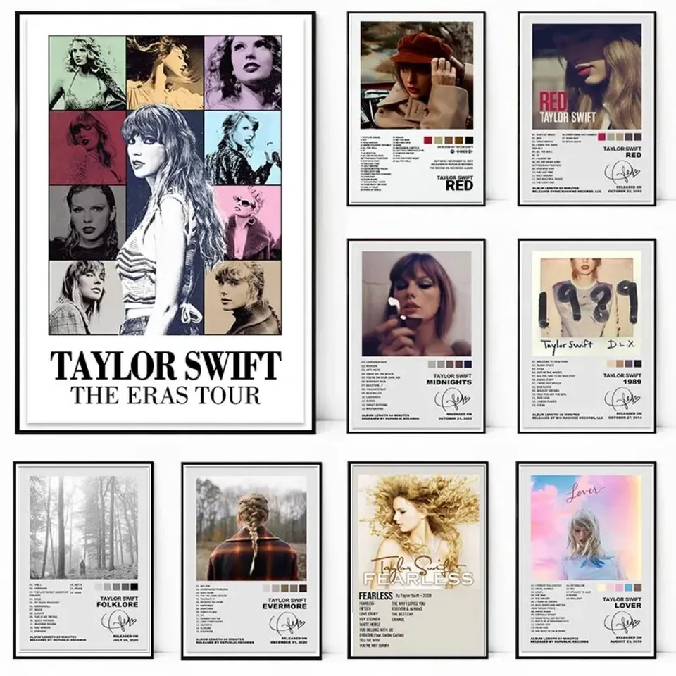 Klasický hudobný album plagát s červenou 1989 Fearless Lover Midnights Canvas maľba Ideálny nástenný výtlačok pre izbu domáce dekorácie