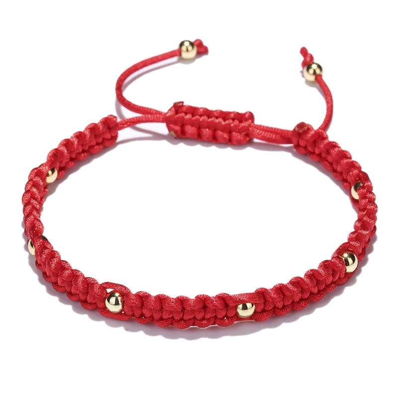 Klasický spletený reťazec náramok Muži ženské ručne vyrobené nastaviteľné Braclet Lucky Red Thread Braslet Svadobný darček 7 Čakra Brazalete