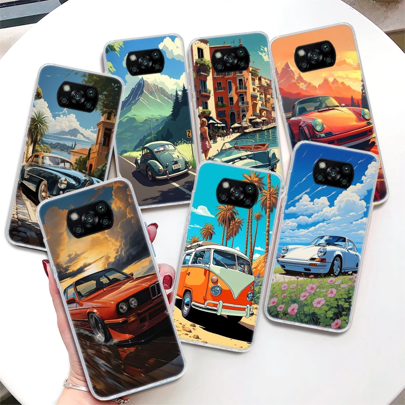 Klasický vintage starý retro coque coque telefónny puzdro pre Xiaomi Mi 11 Lite 11i 12T 11T 10T 9T 12 Pro 10 9 8 12x 6x 5x Ultra Soft Cover