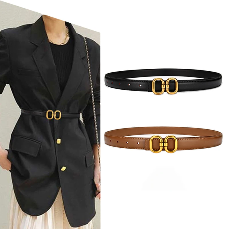 Klasický ženský pásový pás módny pás retro pin pracka Buck Pu Leather High End Design Dress Dress Basts