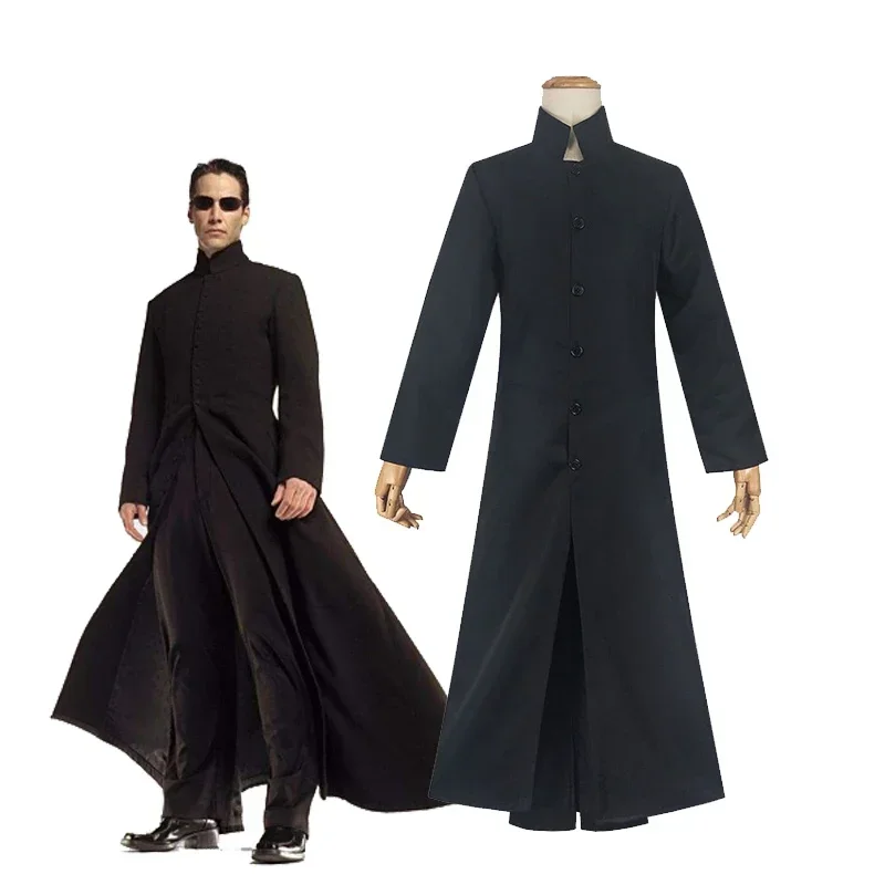 Klasika Matrix Neo Cosplay kostýmy Čierne výkopy Uniforma Party Halloween Carnival Masquerade Suit New Mn11