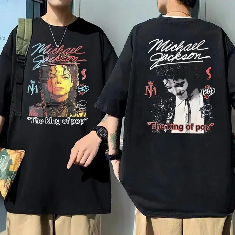 Klasika z 90. rokov Michael Jackson tlačené tričká Man/ Women Casual Fashion o krk vrcholy letné nadmerne nadmerné unisexové oblečenie s krátkym rukávom