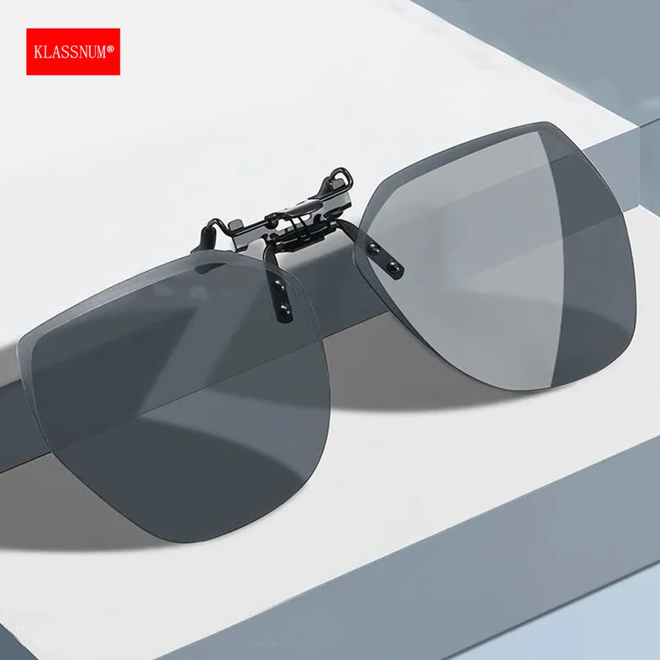 Klassnum muži polarizovaný klip na slnečných okuliaroch Ženy Vyklopujú slnečné okuliare Square Square Cut Edge Šošovky jazdné nočné videnie rybársky okuliare