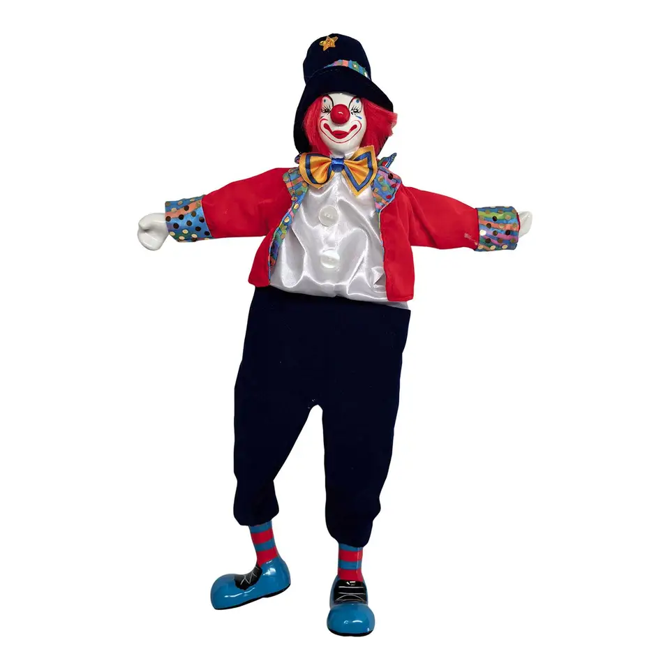 Klaunská bábika Robustná halloween dekorácia Ozdob Ormy remeslá porcelán klaun model zberateľný pre párty