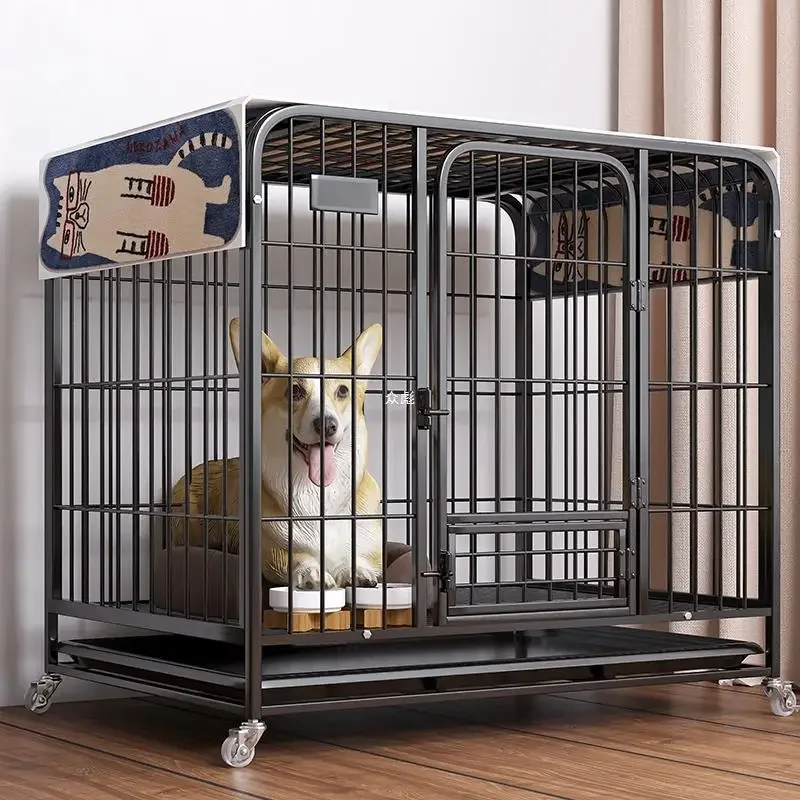 Klietka pre psov Veľký pes malý až stredný pes zlatý retriever labrador corgi bočný ranč s oddelením toalety v interiérovom domácnosti hniezdo