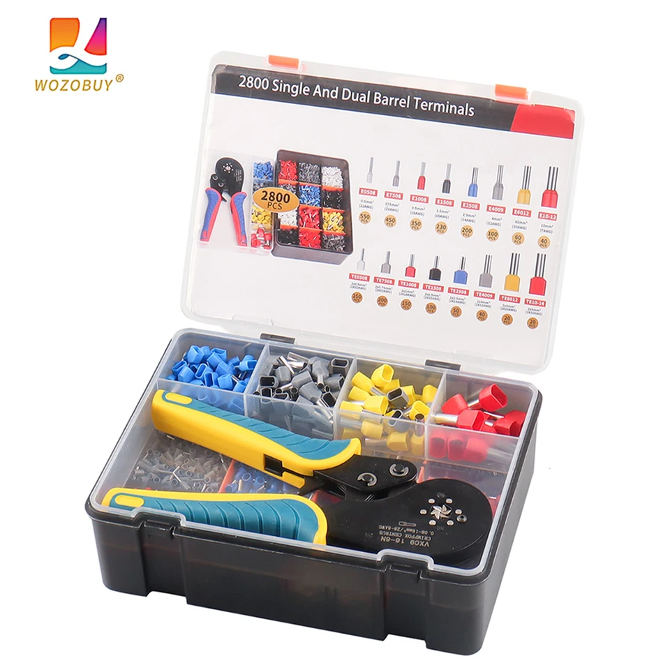 Kliešte na kriminalitu HSC8 6-4A/6-6 TUBULÁRNA TERMACT TERMACT CRIMPER DREJ Mini Ferrule Crimper Tools Domácnosť Elektrická súprava s krabicou