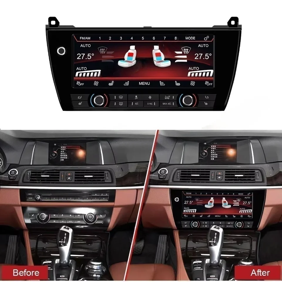 Klimatizačný klimatický panel pre BMW 5 Series F10 F11 5GT F07 F18 M5 2011-2017 hlasové ovládanie LCD Touch Climate Control Screen Screen