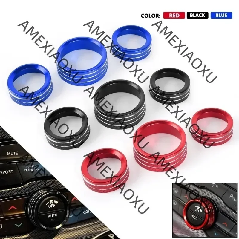 Klimatizačný objem rádiového gombíka Kryt hliníkový dekoratívny prsteň pre Dodge Challenger Charger Accessories 2015-2020