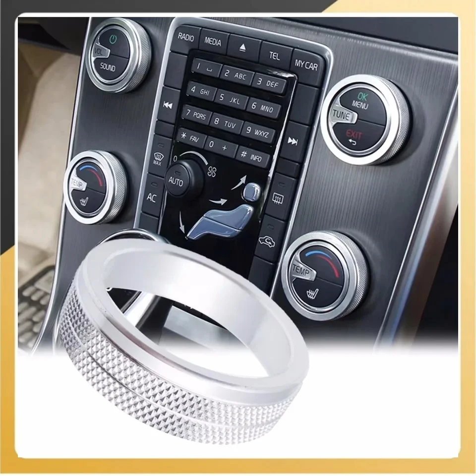 Klimatizácia AC Gomb Cover Prsteň zvukový gombík pre Volvo S80 V40 XC60 S60 S60L Výmenné diely automobilov