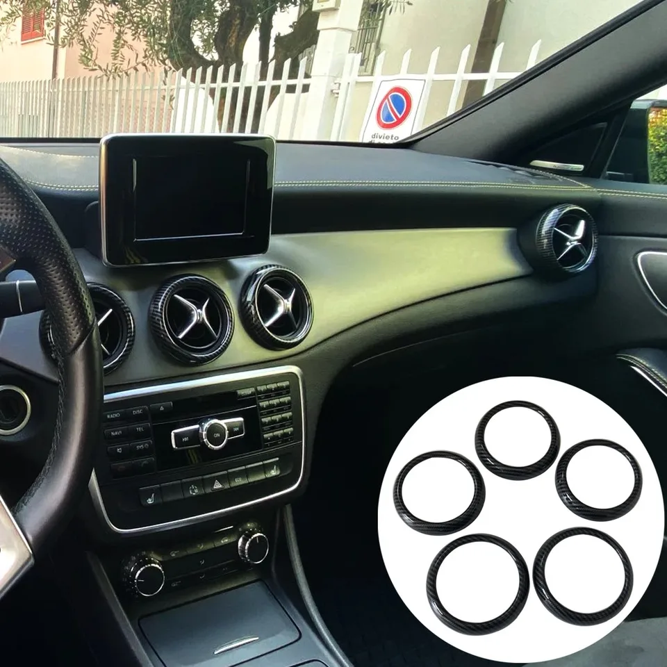 Klimatizácia automobilu Venter Outlet Dekoratívny prsteň vhodné pre Mercedes Benz A CLA GLA trieda W176 C117 X156 （Nie pre AMG CAR）