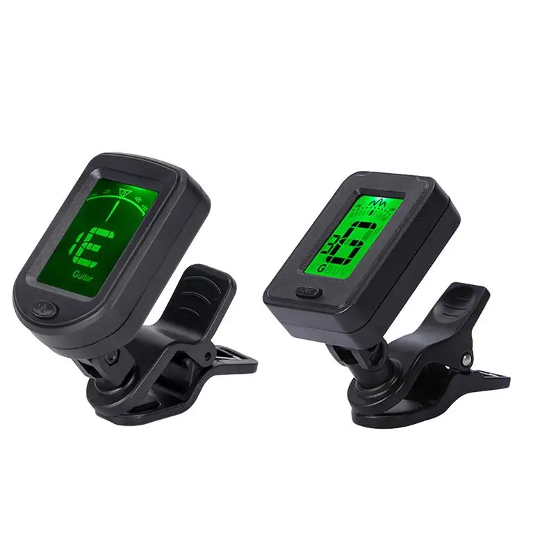 Klip-on gitarové tunerové elektrické gitarové doplnky akustický gitarový tuner Veľký číry LCD displej Tuner String Instruments bass