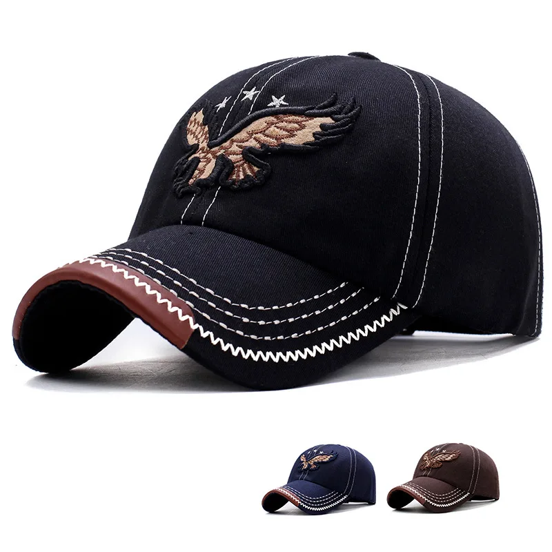 Klobúky pánske a ženské štvorročné tieňové tieňové baseballové čiapky Eagle Výšivka Kórejská verzia Trend Trend Cast Sun Sun Sun Hat