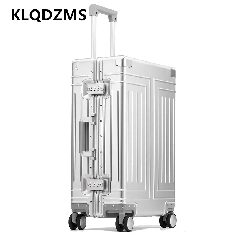KLQZZMS batožina Cestovná taška Plná hliníková zliatina horčíka na palube veľkej kapacity Trolley puzdro 20 24 26 