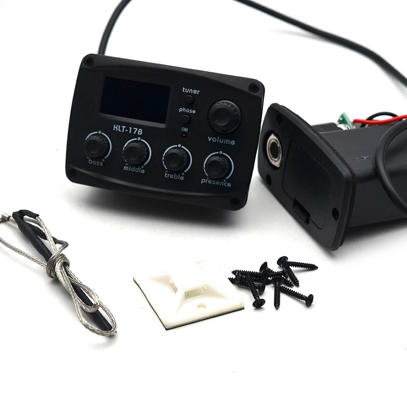 KLT-17B Akustická gitara EQ predzosilňovač s digitálnym procedingom tuner 3 Band EQ Equoenter s vyzdvihnutím gitary tuner