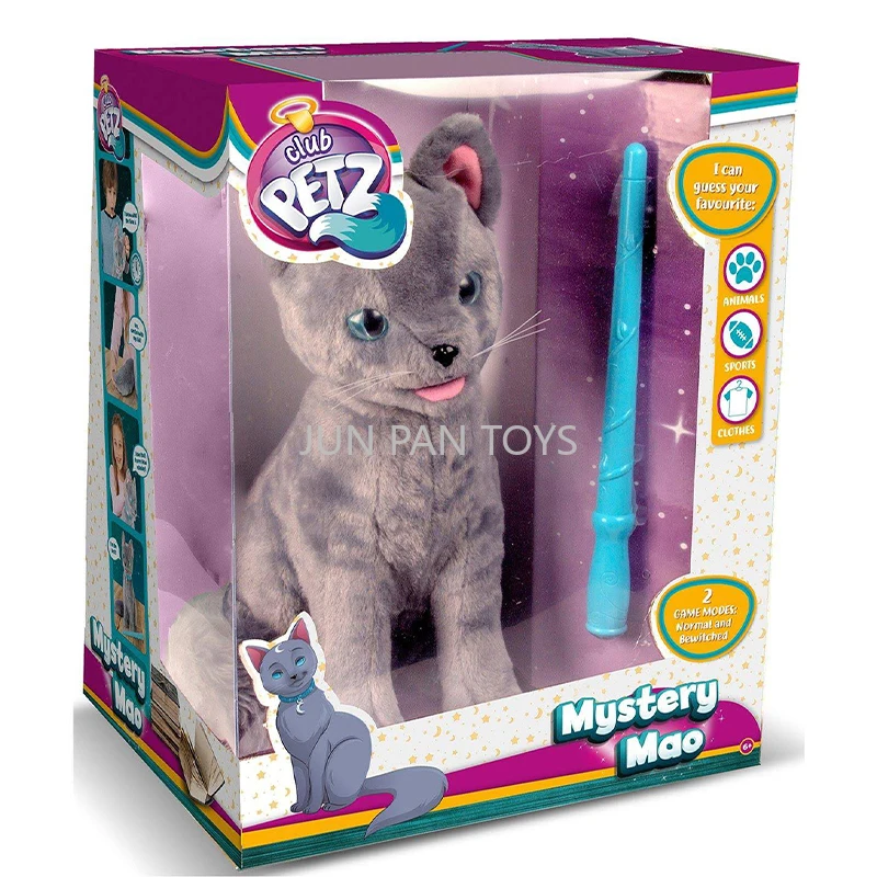 Klub Petz Mystery Mao Electronic Interactive Plys Hray pre deti inteligentná roztomilá mačka hovoriaca hračka bez krabičky anglická verzia darček