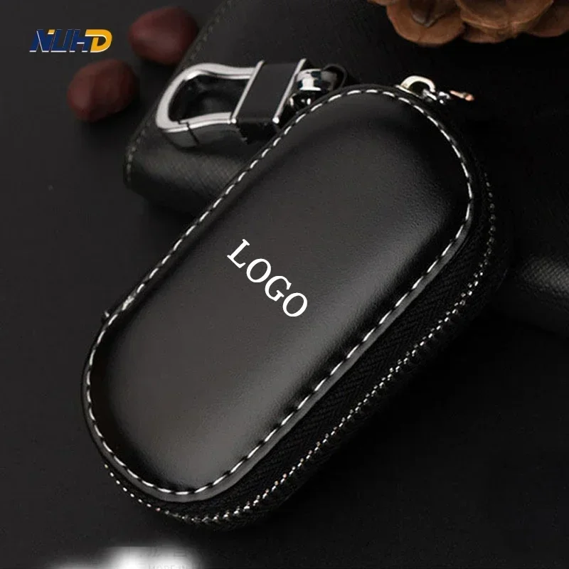 Klávesnica koženého automobilu Klávesnica s kovovým logom pre BMW VW Audi Mercedes Toyota Honda Hyundai Kia Key Cover Chrániče